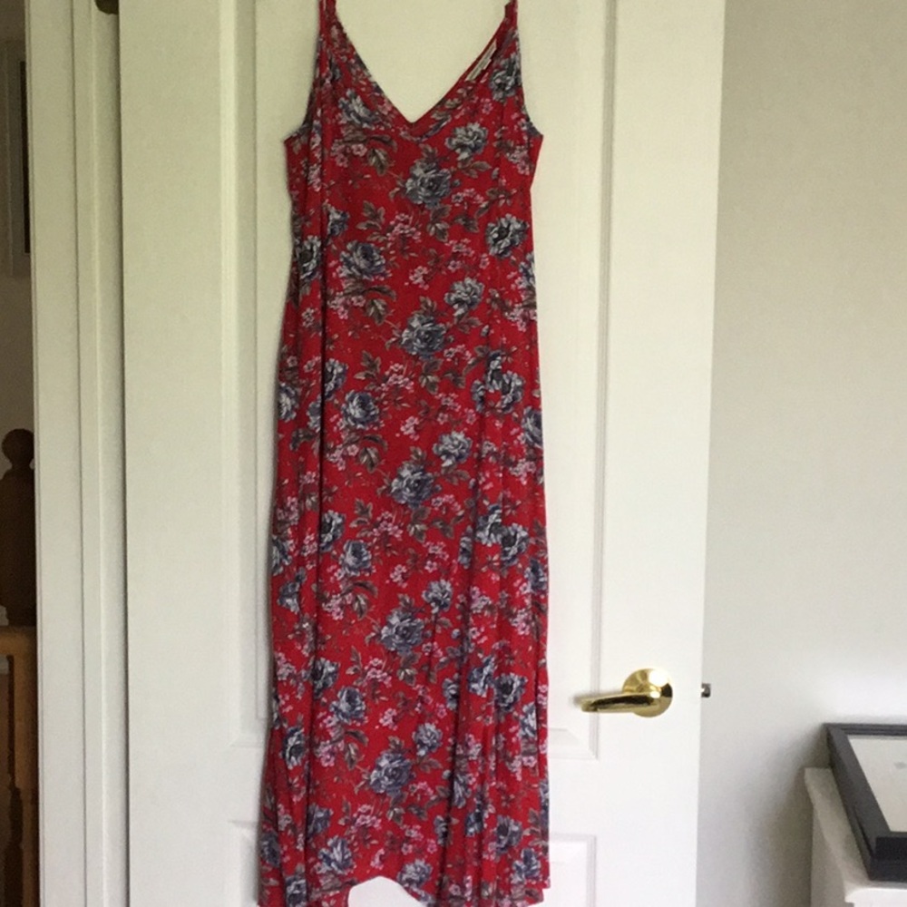 AMERICAN EAGLE Red and Blue Sleeveless Maxi Sundress - size M